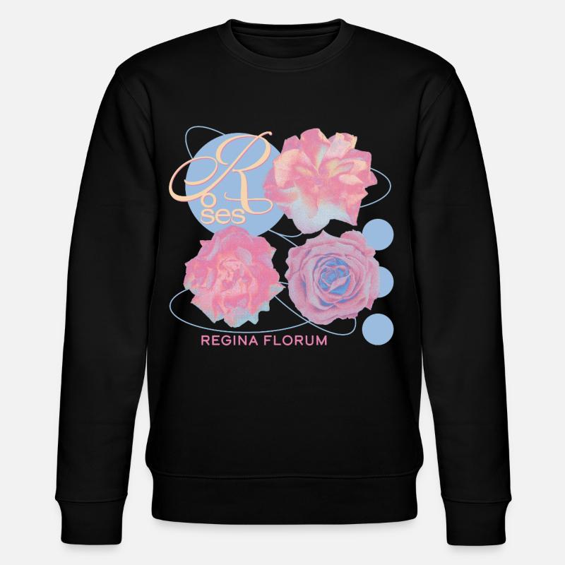 Regina Florum – Ausgefallenes Rosendesign - Stanley/Stella Unisex Bio-Sweatshirt CHANGER  - Schwarz