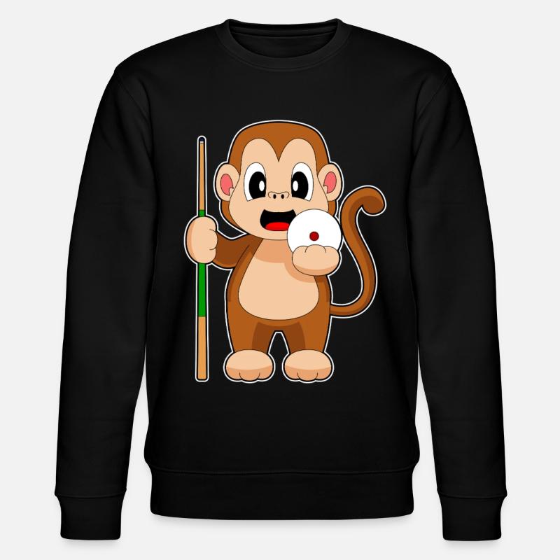Queue de billard Monkey - Sweat bio CHANGER Stanley/Stella Unisexe - noir