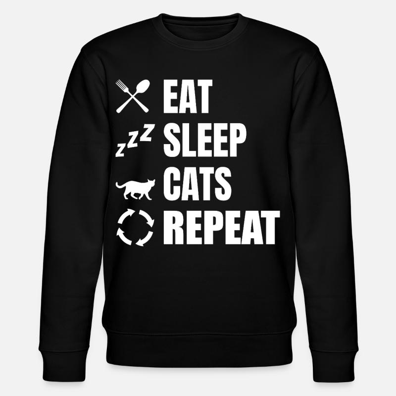 Manger dormir chats répéter - Sweat bio CHANGER Stanley/Stella Unisexe - noir