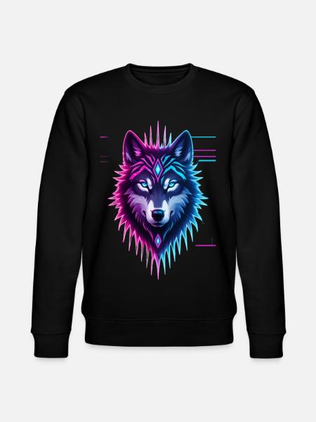 Neon-Wolf Kristallkrone - Stanley/Stella Unisex Bio-Sweatshirt CHANGER - Schwarz
