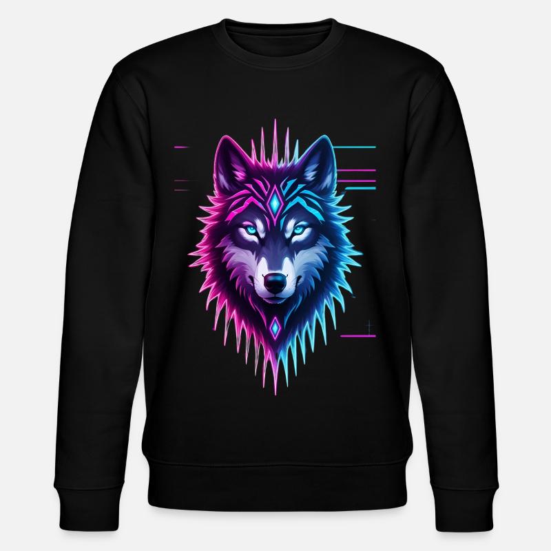 Neon-Wolf Kristallkrone - Stanley/Stella Unisex Bio-Sweatshirt CHANGER  - Schwarz