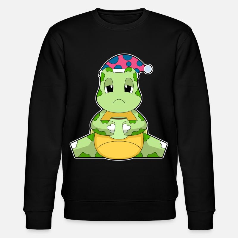 Turtle cup of coffee - Stanley/Stella CHANGER Unisex Organic Sweatshirt - black