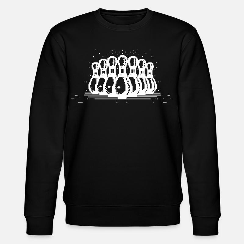 Bowling Pins Pixel Grafik - Stanley/Stella Unisex Bio-Sweatshirt CHANGER - Schwarz