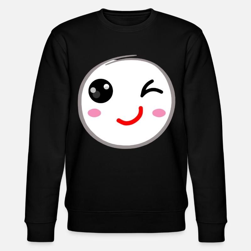 Zwinkerndes Lächeln - Stanley/Stella Unisex Bio-Sweatshirt CHANGER  - Schwarz