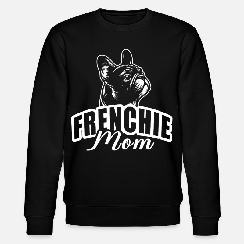 "Frenchie Mom" mit Hundekopf - Stanley/Stella Unisex Bio-Sweatshirt CHANGER - Schwarz