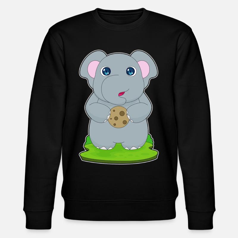 Elefant Cookie - Stanley/Stella Unisex Bio-Sweatshirt CHANGER  - Schwarz