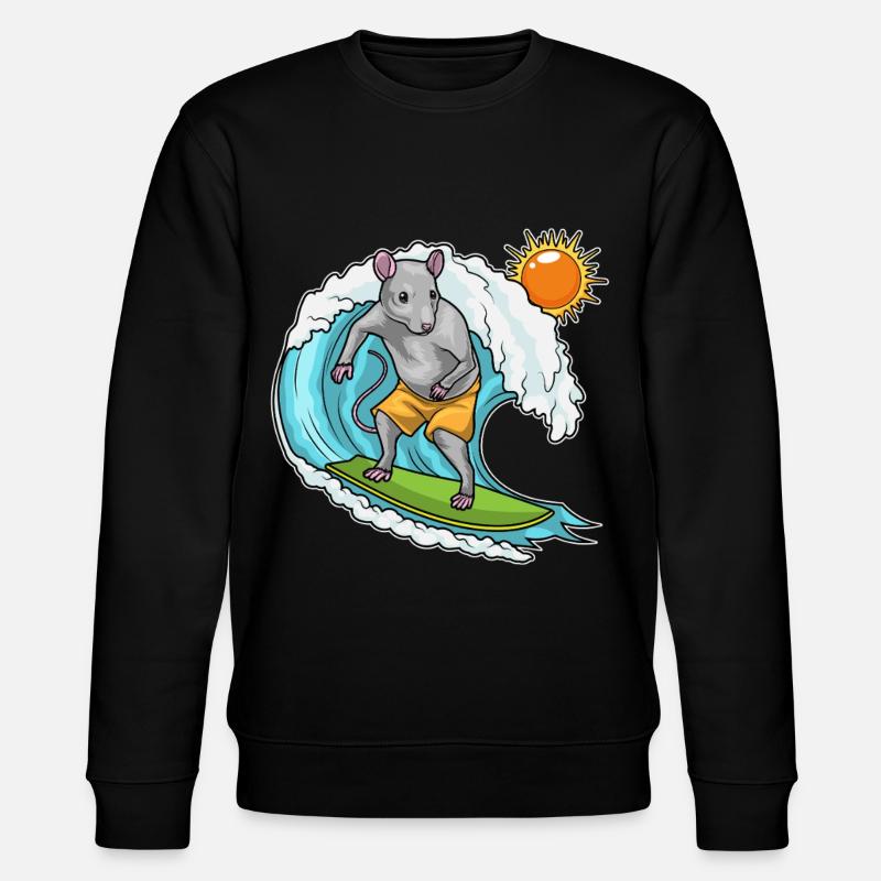 Ratte Sommer Surfer - Stanley/Stella Unisex Bio-Sweatshirt CHANGER  - Schwarz