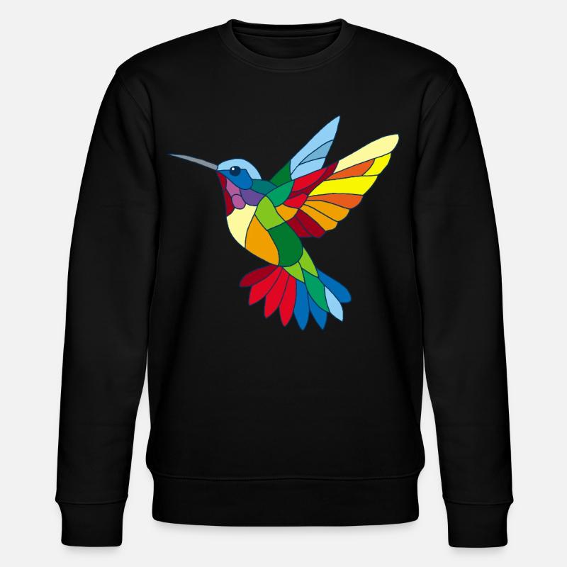 Mehrfarbiger Kolibri - Stanley/Stella Unisex Bio-Sweatshirt CHANGER  - Schwarz