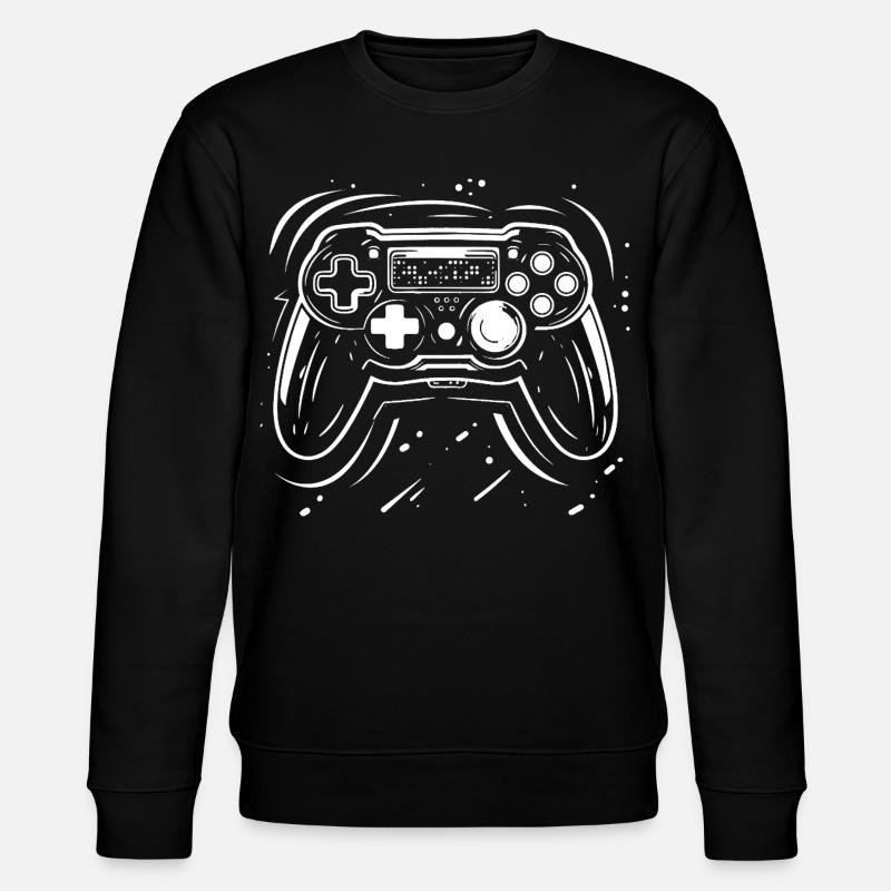Gaming Controller Zeichnung - Stanley/Stella Unisex Bio-Sweatshirt CHANGER - Schwarz