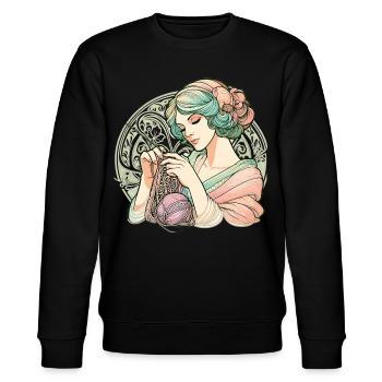 Tricot Femme Art Nouveau Cadeau - Sweat bio CHANGER Stanley/Stella Unisexe - noir - Devant - Nik (191cm) & Marisol (170cm)