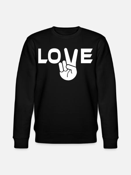 Love victory sign hand - Stanley/Stella CHANGER Unisex Organic Sweatshirt - black