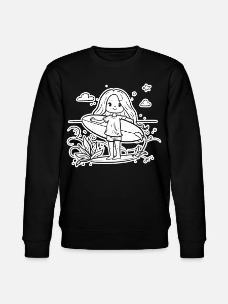 Surfeuse fille dessin animé - Sweat bio CHANGER Stanley/Stella Unisexe - noir