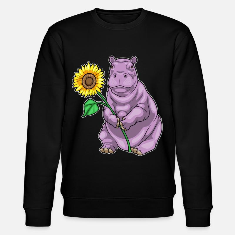 Nilpferd Sonnenblume - Stanley/Stella Unisex Bio-Sweatshirt CHANGER - Schwarz
