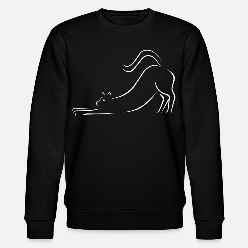 Cat line art drawing - Stanley/Stella CHANGER Unisex Organic Sweatshirt - black