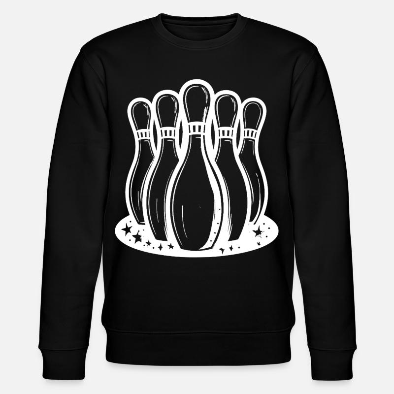 Bowling Pins Cartoon Stil - Stanley/Stella Unisex Bio-Sweatshirt CHANGER  - Schwarz
