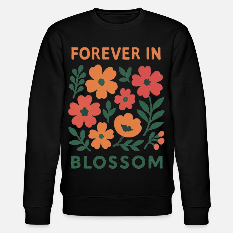 Immer in Blüte - blumig - Stanley/Stella Unisex Bio-Sweatshirt CHANGER  - Schwarz