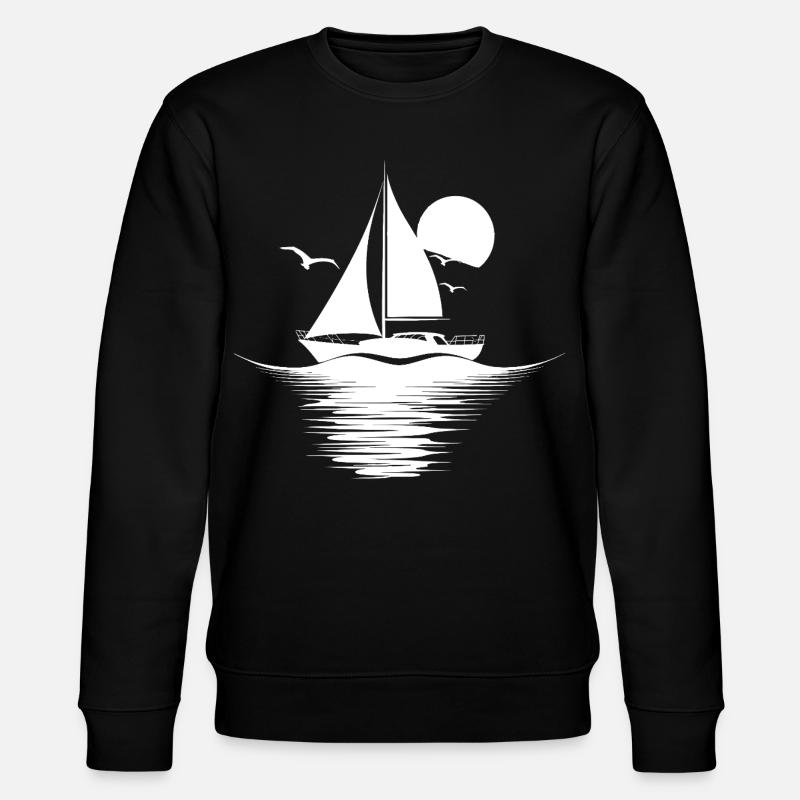 Sailing Drawing - Stanley/Stella CHANGER Unisex Organic Sweatshirt - black