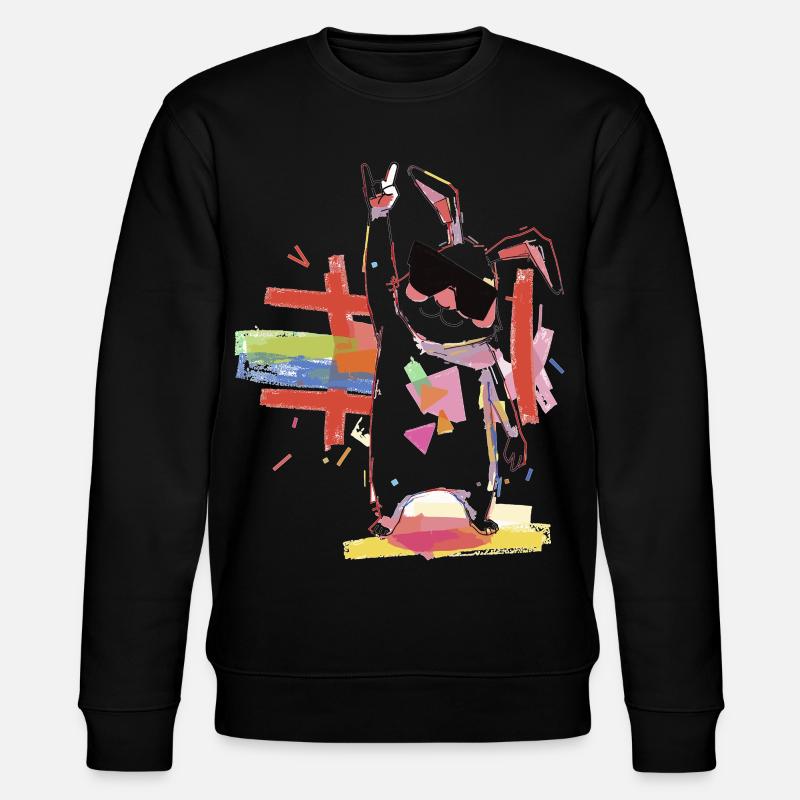 Regenbogenroboter Partystar - Stanley/Stella Unisex Bio-Sweatshirt CHANGER  - Schwarz