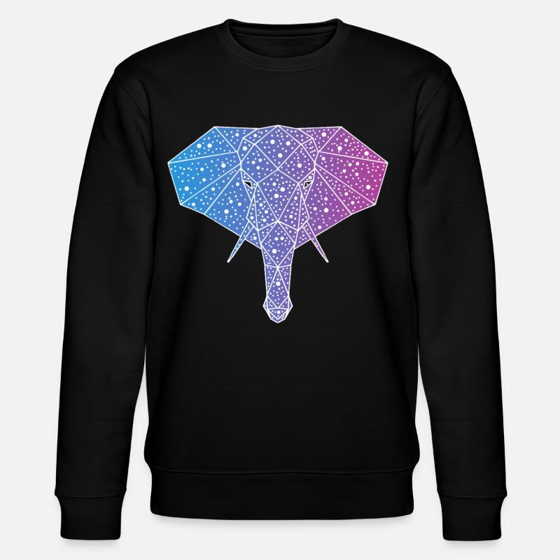 Galaktischer Elefant - Stanley/Stella Unisex Bio-Sweatshirt CHANGER  - Schwarz