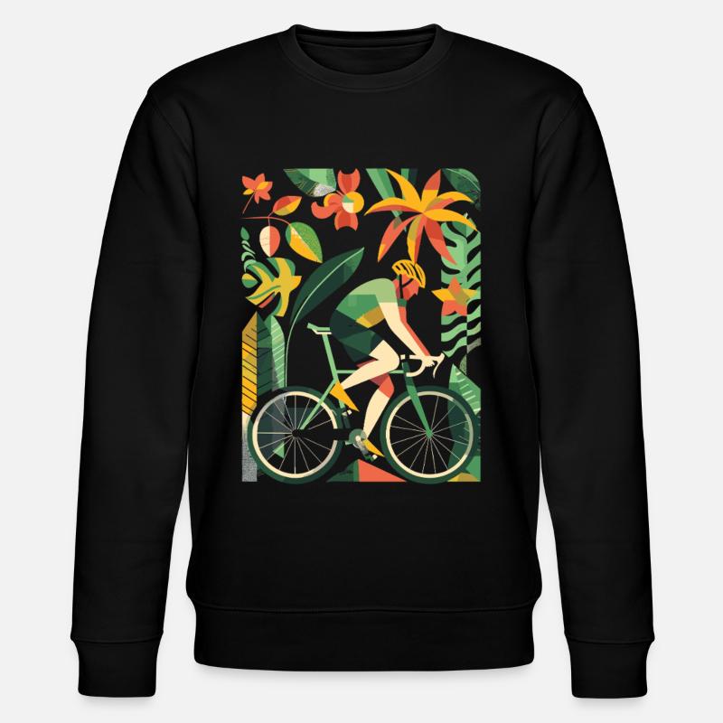 Fahrradfahrer Comic Look - Stanley/Stella Unisex Bio-Sweatshirt CHANGER  - Schwarz