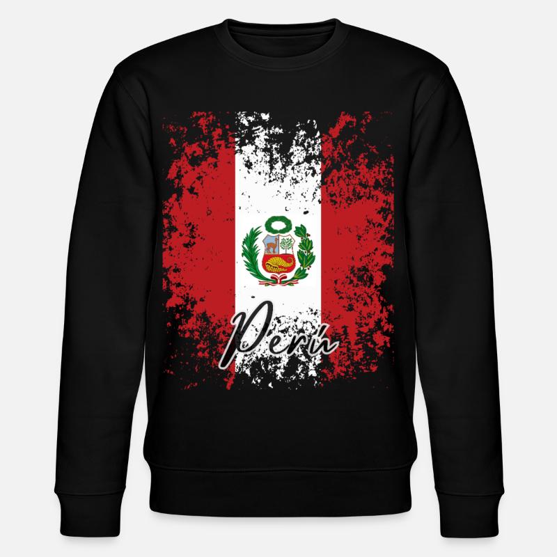 Peruanischer Stolz, stolzer Peruaner - Stanley/Stella Unisex Bio-Sweatshirt CHANGER  - Schwarz