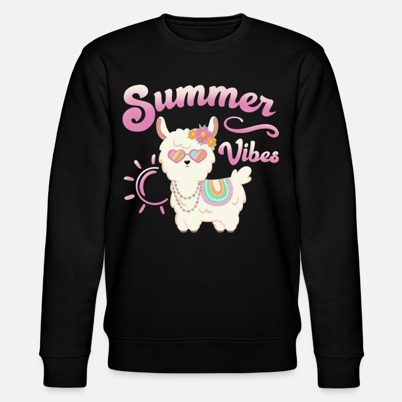 Lama Alpaga d’été - Summer Vibes - Sweat bio CHANGER Stanley/Stella Unisexe - noir