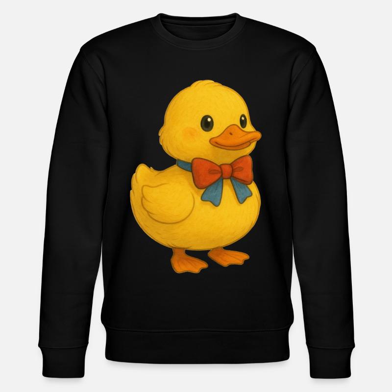 Ente mit Schleife - Stanley/Stella Unisex Bio-Sweatshirt CHANGER  - Schwarz