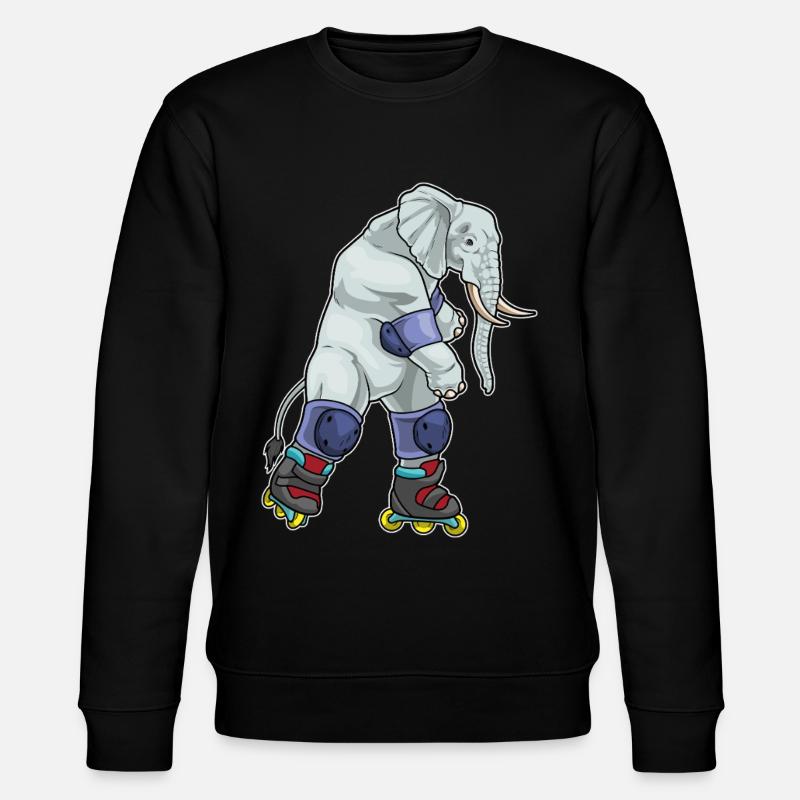Elefant Inline skating Inline skates - Stanley/Stella CHANGER Unisex Organic Sweatshirt - black
