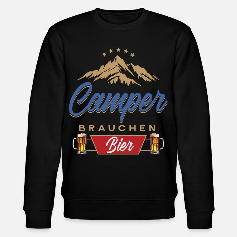 Camper brauchen Bier Campen - Stanley/Stella Unisex Bio-Sweatshirt CHANGER  - Schwarz