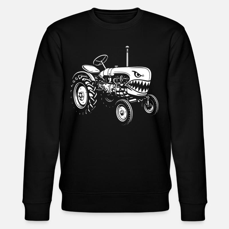 Shark Tractor Attack - Stanley/Stella CHANGER Unisex Organic Sweatshirt - black