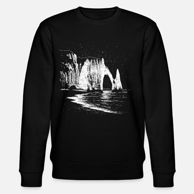 Sternennacht über Étretat - Stanley/Stella Unisex Bio-Sweatshirt CHANGER  - Schwarz