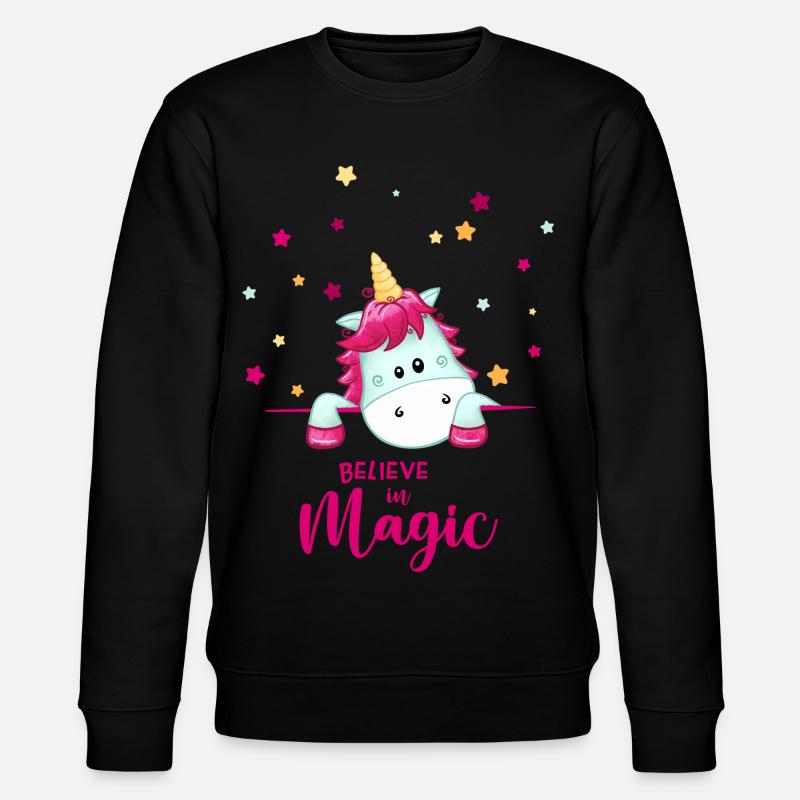 Einhorn Magie - Stanley/Stella Unisex Bio-Sweatshirt CHANGER  - Schwarz