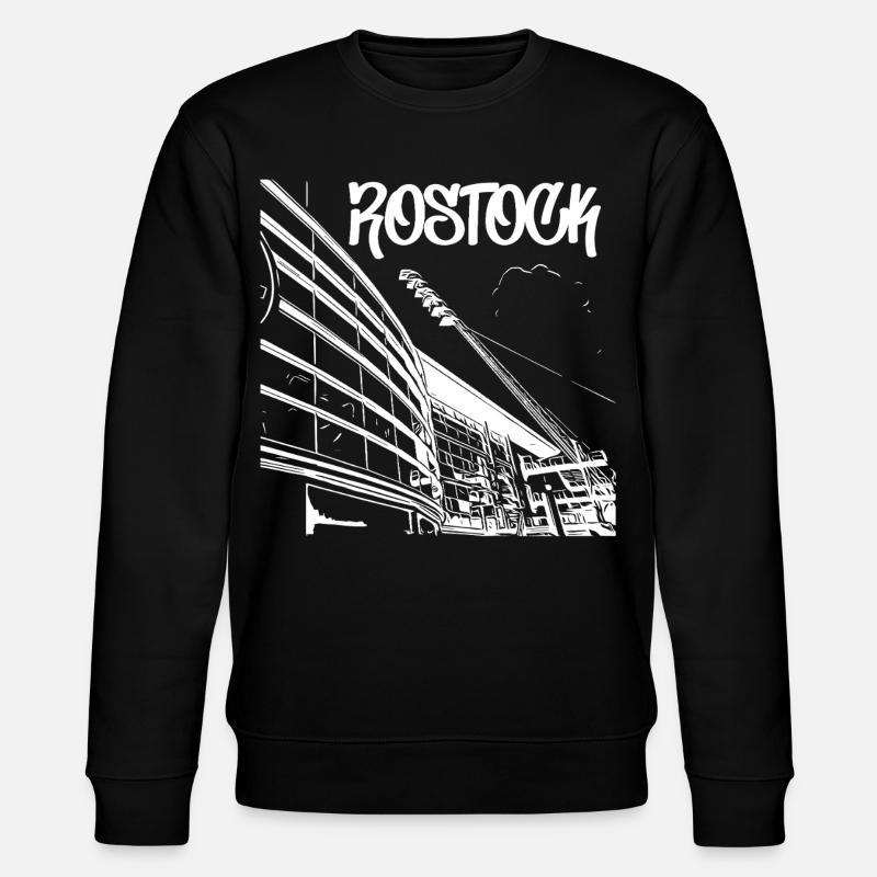 Rostock Skyline Stadionblick - Stanley/Stella Unisex Bio-Sweatshirt CHANGER - Schwarz