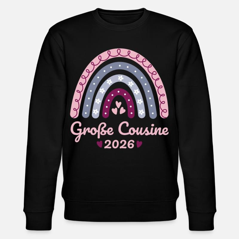 Große Cousine 2026 Regenbogen - Stanley/Stella Unisex Bio-Sweatshirt CHANGER  - Schwarz