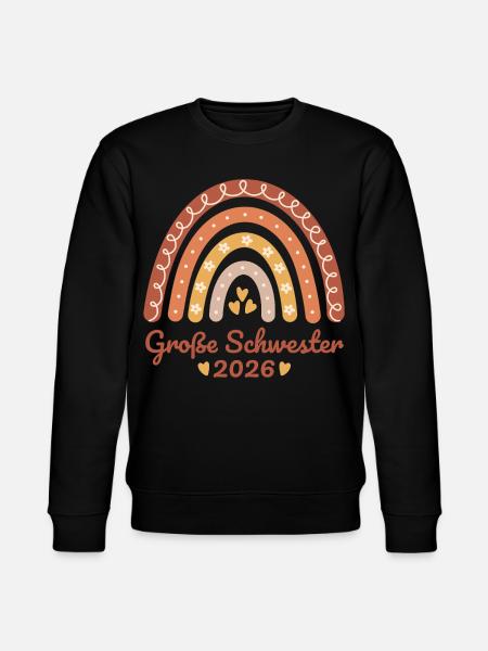 Große Schwester 2026 Regenbogen - Stanley/Stella Unisex Bio-Sweatshirt CHANGER  - Schwarz