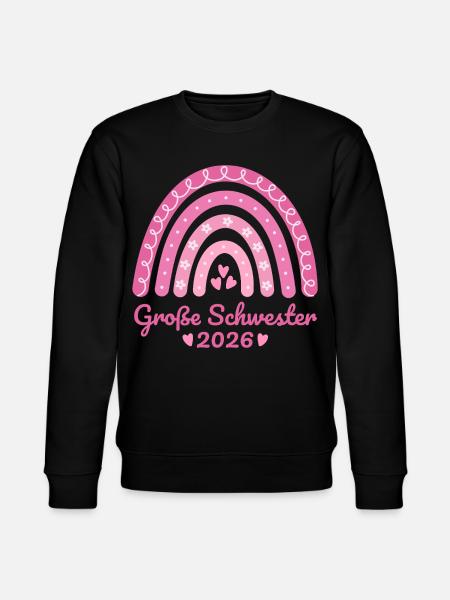 Große Schwester 2026 Regenbogen - Stanley/Stella Unisex Bio-Sweatshirt CHANGER  - Schwarz