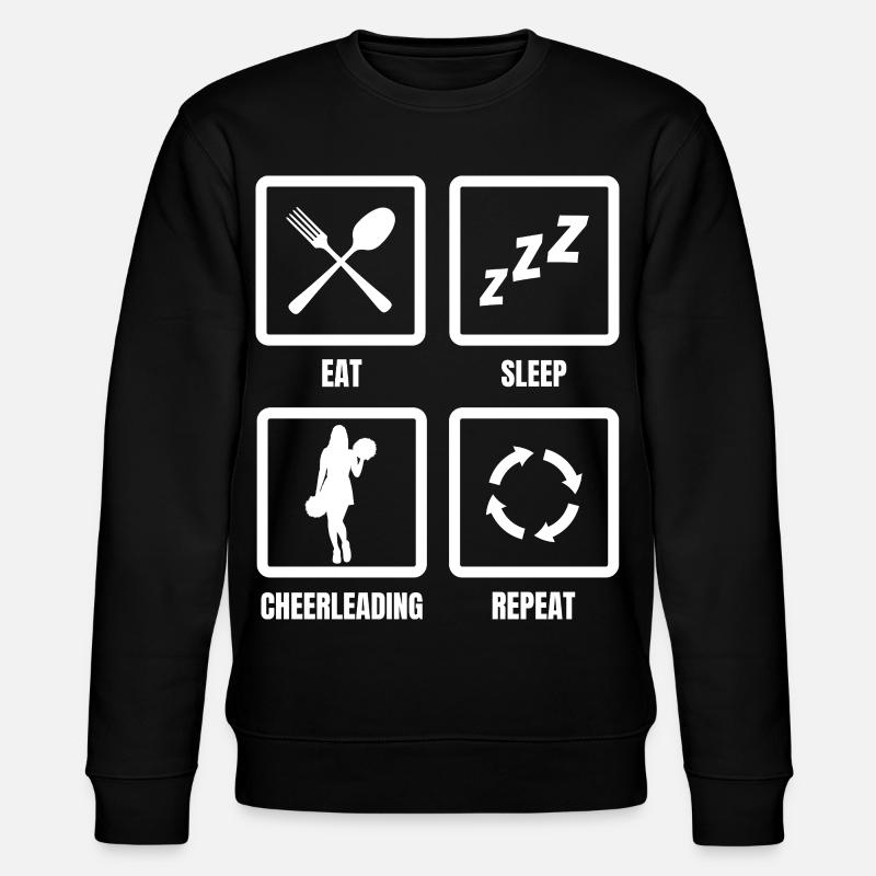 Eat Sleep Cheerleading Repeat - Stanley/Stella Unisex Bio-Sweatshirt CHANGER  - Schwarz