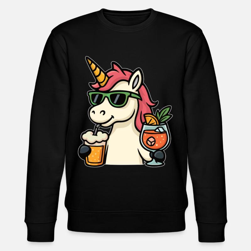 Einhorn trinken - Stanley/Stella Unisex Bio-Sweatshirt CHANGER  - Schwarz
