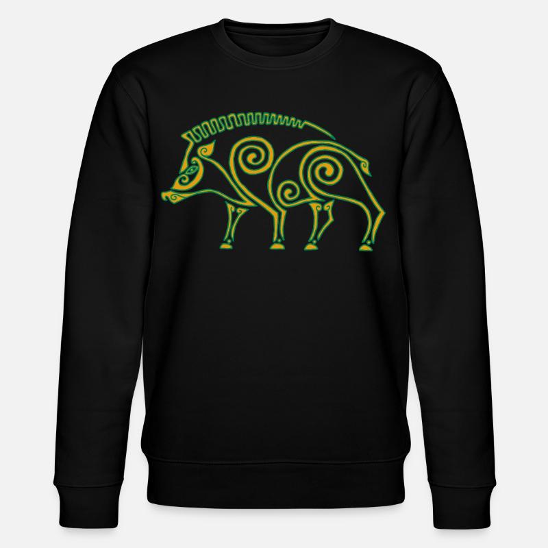 Keltisches Wildschwein - Stanley/Stella Unisex Bio-Sweatshirt CHANGER  - Schwarz
