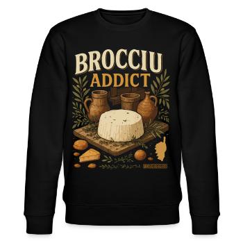 Brocciu Addict - Sweat bio CHANGER Stanley/Stella Unisexe - noir - Devant - Nik (191cm) & Marisol (170cm)