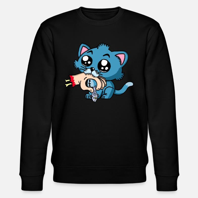 Das Kätzchen hat Hunger! - Stanley/Stella Unisex Bio-Sweatshirt CHANGER - Schwarz