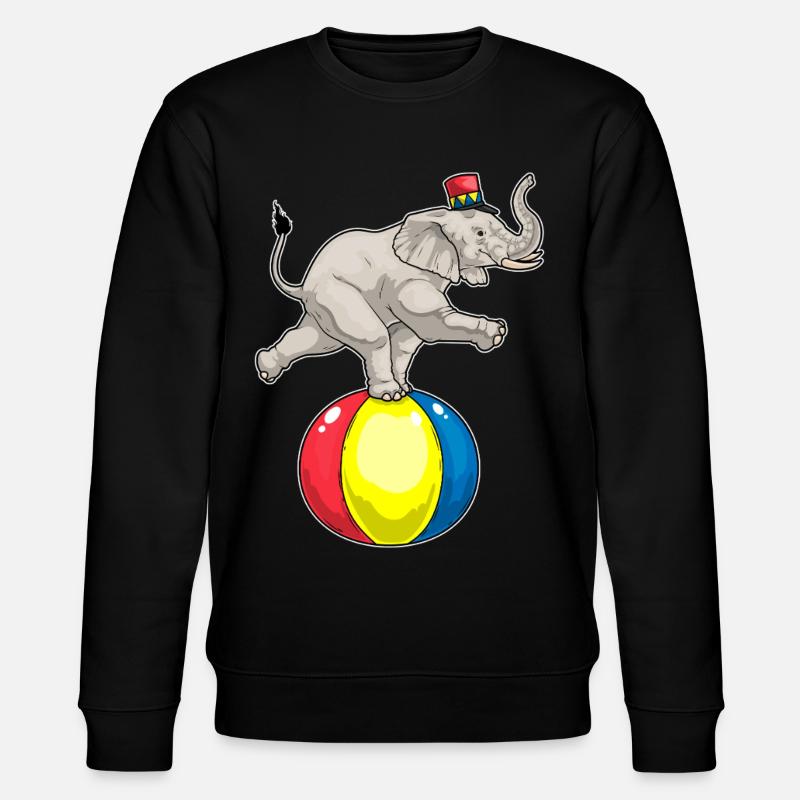 Elefant Zirkus Ball - Stanley/Stella Unisex Bio-Sweatshirt CHANGER  - Schwarz