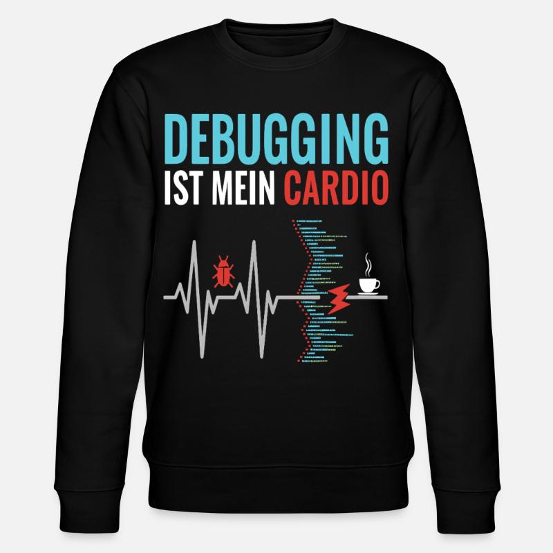 Debugging ist mein Cardio - Programmierer Nerd - Stanley/Stella Unisex Bio-Sweatshirt CHANGER  - Schwarz