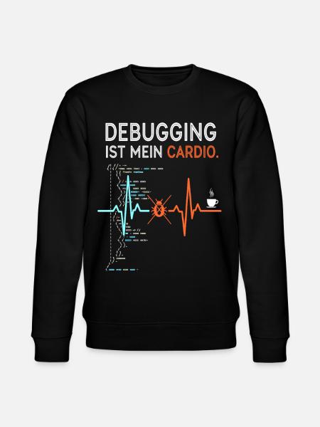 Debugging ist mein Cardio - Computer Nerd - Stanley/Stella Unisex Bio-Sweatshirt CHANGER  - Schwarz