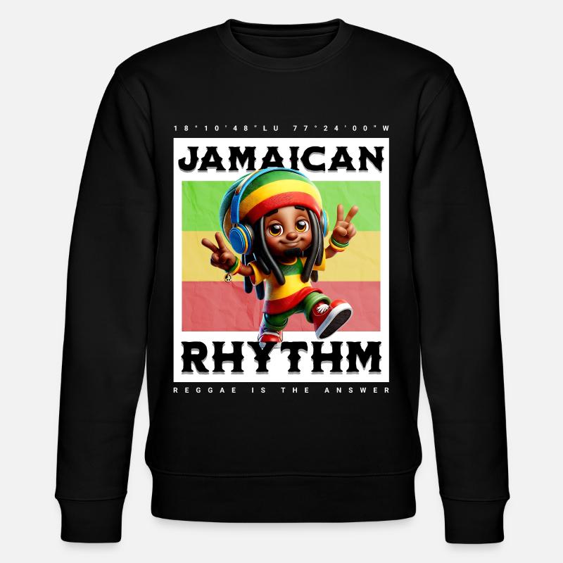 Jamaican Rhythm Motiv - Stanley/Stella Unisex Bio-Sweatshirt CHANGER  - Schwarz