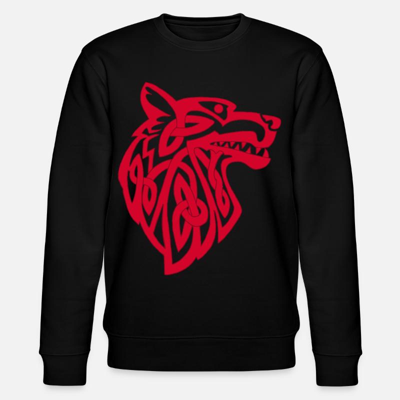 Wikinger Roter Wolf - Stanley/Stella Unisex Bio-Sweatshirt CHANGER  - Schwarz