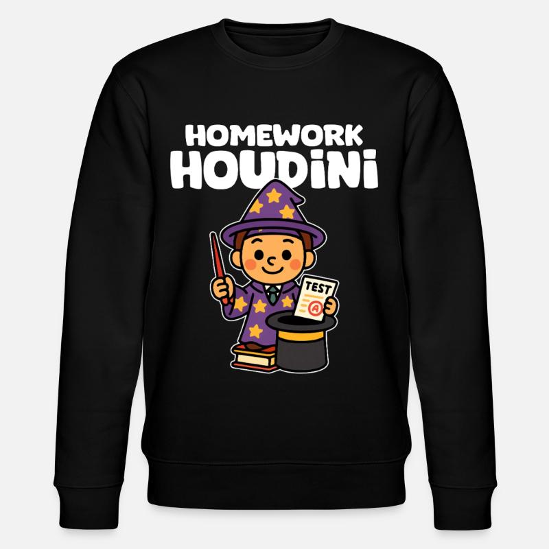 HOMEWORK HOUDINI - TEACHER GIFT - Stanley/Stella CHANGER Unisex Organic Sweatshirt - black
