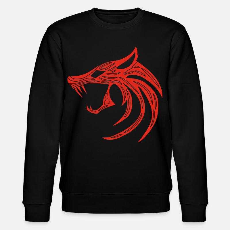 Roter Dämonischer Wolf - Stanley/Stella Unisex Bio-Sweatshirt CHANGER  - Schwarz