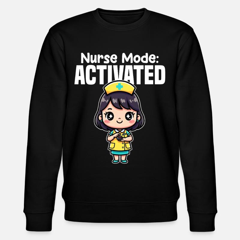 KRANKENSCHWESTER-MODUS AKTIVIERT - SCHWESTER-GESCHENK - Stanley/Stella Unisex Bio-Sweatshirt CHANGER  - Schwarz