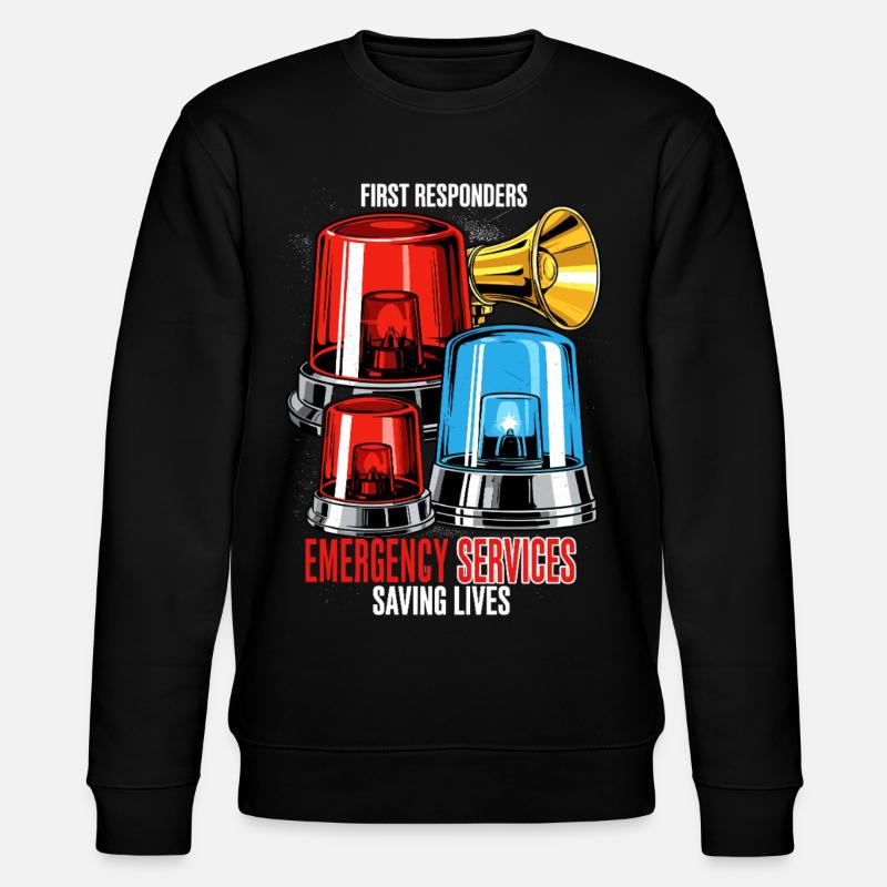 Sirenen Klänge Ersthelfer Notdienst - Stanley/Stella Unisex Bio-Sweatshirt CHANGER  - Schwarz